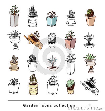 gardening element decorations, illustration vector Vector Illustration