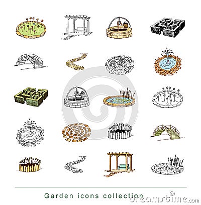 Gardening element decorations, illustration vector Vector Illustration