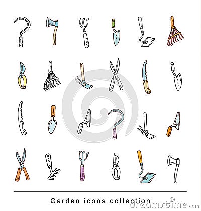 Gardening element tools, illustration vector. Vector Illustration