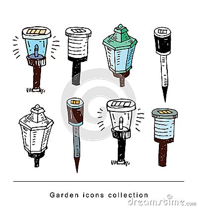 Gardening element tools, illustration vector. Vector Illustration