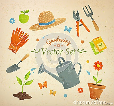 Gardening equipment Vector Illustration