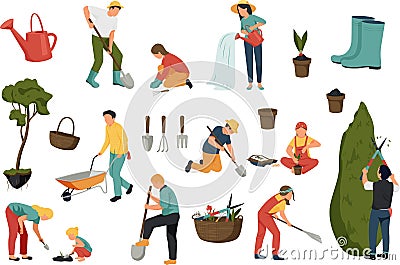 Gardening Flat Icon Set Vector Illustration