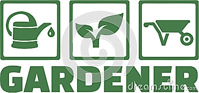 Gardening Gardener Tools Icon Vector Illustration