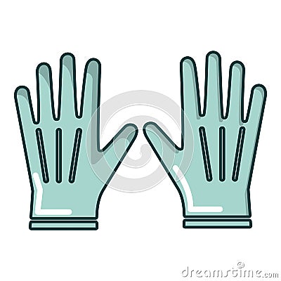 Gardening gloves icon, cartoon style Vector Illustration