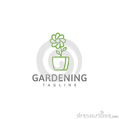 Gardening green logo vector Vector Illustration