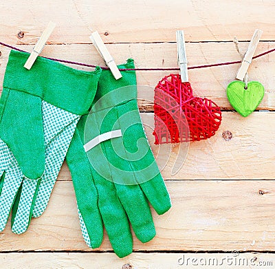 Gardening Hand Gloves Stock Photo