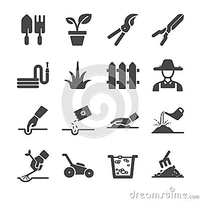 Gardening icons Vector Illustration