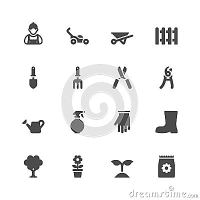 Gardening icons Vector Illustration