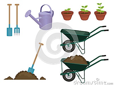 Gardening items Vector Illustration