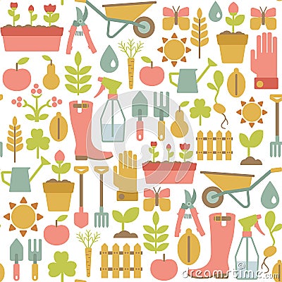 Gardening pattern Vector Illustration