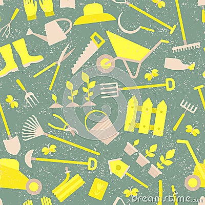 Gardening pattern set. Vector Illustration