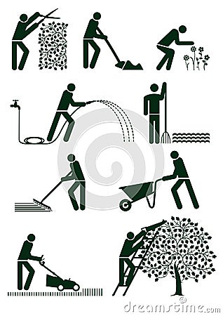 Gardening pictograms Vector Illustration