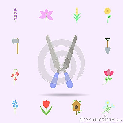 Gardening scissors colored icon. Universal set of nature for website design and development, app development Stock Photo