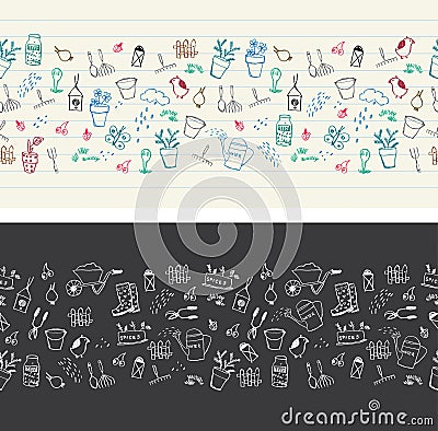 Gardening seamless pattern Vector Illustration