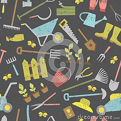 Gardening seamless pattern. Vector Illustration