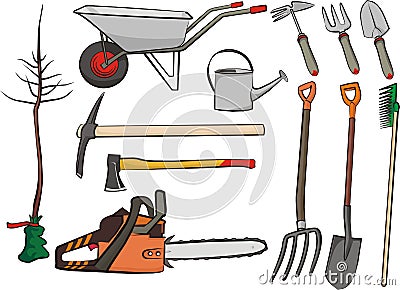 Gardening tools Vector Illustration