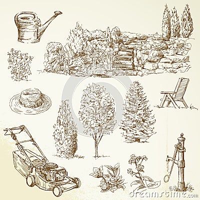Gardening tools Vector Illustration