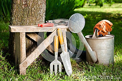 Gardening tools Stock Photo