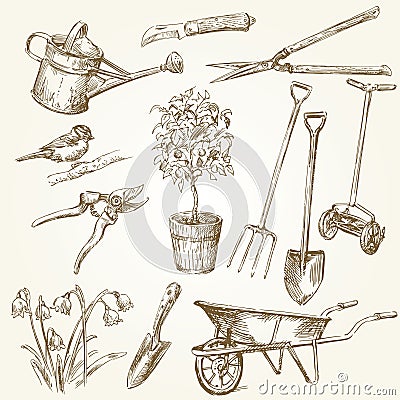 Gardening tools Vector Illustration