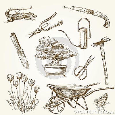 Gardening tools Vector Illustration