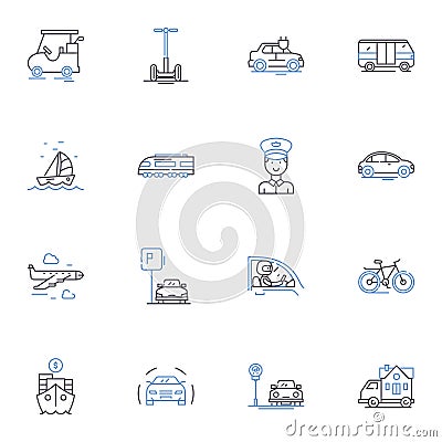 Gardening tools line icons collection. Pruner, Hoe, Shears, Shovel, Rake, Trowel, Cultivator vector and linear Vector Illustration