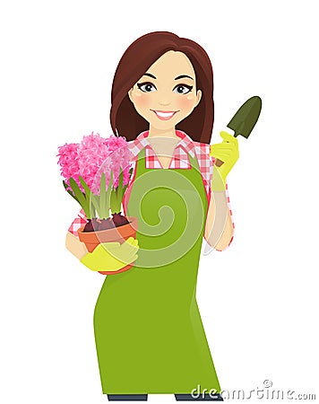 Gardening woman Vector Illustration