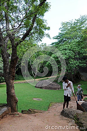 The gardens around Sigiriya rock. Editorial Stock Photo