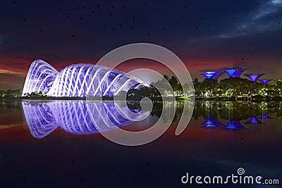 Singapore Gardens by the Bay at night Stock Photo