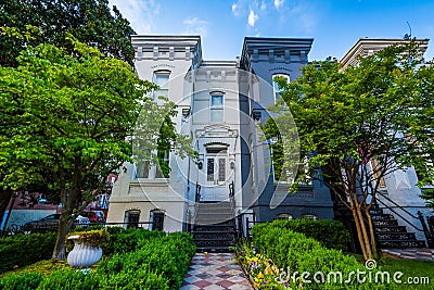 Gardens and beautiful houses in Georgetown, Washington, DC Stock Photo