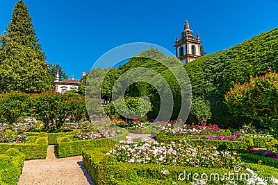 Gardens and Casa de Mateus estate in Portugal Stock Photo