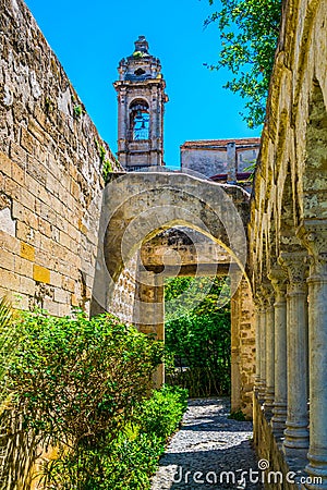 Gardens in the grounds of Church of St. John of the Hermits in Palermo, Sicily, Italy Stock Photo