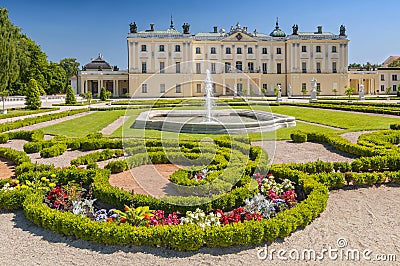 Gardens of the palace Branicki, the historic complex is a popular place for locals, Bialystok, Poland. Editorial Stock Photo