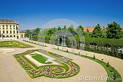 Gardens of Schonbrunn palace Editorial Stock Photo