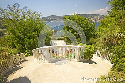 The Gardens and Villa Ephrussi de Rothschild, Saint Jean Cap Ferrat, France Editorial Stock Photo