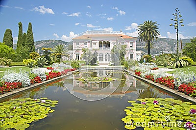 The Gardens and Villa Ephrussi de Rothschild, Saint-Jean-Cap-Ferrat, France Editorial Stock Photo
