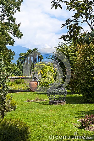 The Gardens of the Villa Taranto on Lake Maggiore which is the most westerly of the three large lakes of Italy Stock Photo