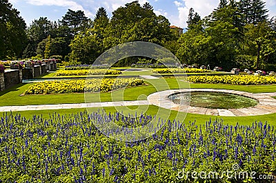 The Gardens of the Villa Taranto on Lake Maggiore which is the most westerly of the three large lakes of Italy Stock Photo