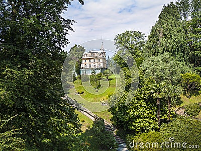 Gardens of the Villa Taranto on Lake Maggiore which is the most westerly of the three large lakes of Italy Stock Photo