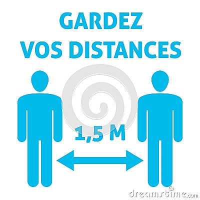 Gardez vos distances Vector Illustration