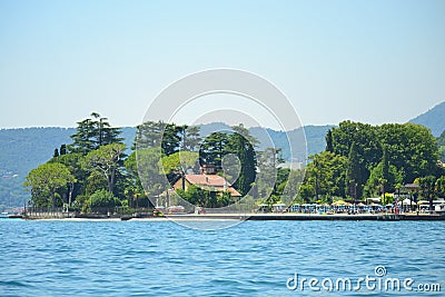 Gardone Riviera beach Garda Lake Italy Editorial Stock Photo