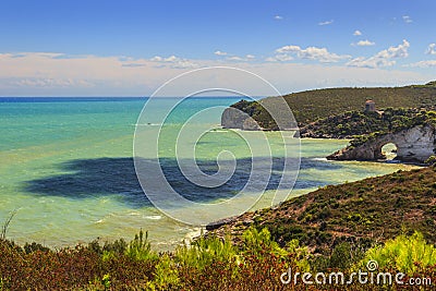 Gargano coast:San Felice Bay Architello,Italy.Gargano National Park. Stock Photo