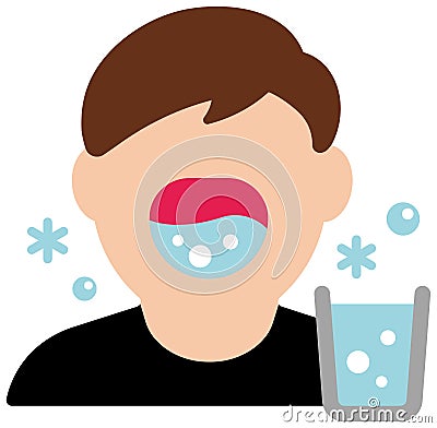 Gargle vector icon illustration Corona virus / covid-19 / flu prevention Vector Illustration