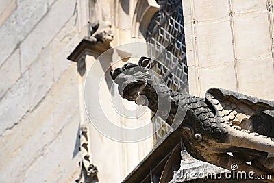 Gargouilles of Palais de Justice of Rouen. France. Editorial Stock Photo