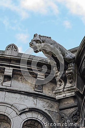 Gargoyle or gargouille, The Basilica of Sacre-Coeur, Montmartre , Paris. France Stock Photo