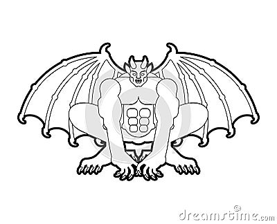 Gargoyle isolated. Stone demonic character, monster. Fantastic architectural object Vector Illustration