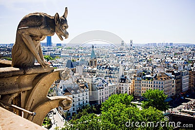 Gargoyle of Notre Dame de Paris Stock Photo