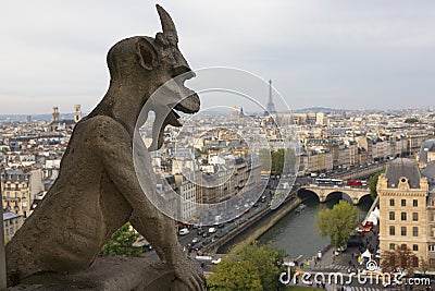 Gargoyle, Notre Dame, Paris, France Stock Photo