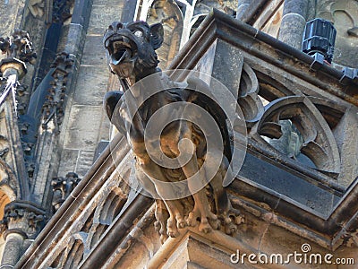 Gargoyle, St Vitus Cathedral Stock Photo