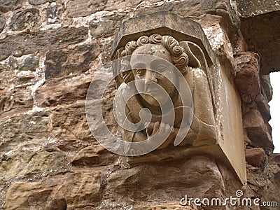 Gargoyle on the walls of Rufford abbey nottingham near sherwood forest UK Stock Photo