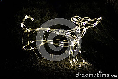 Christmas Decorations with Gerlandes Stock Photo